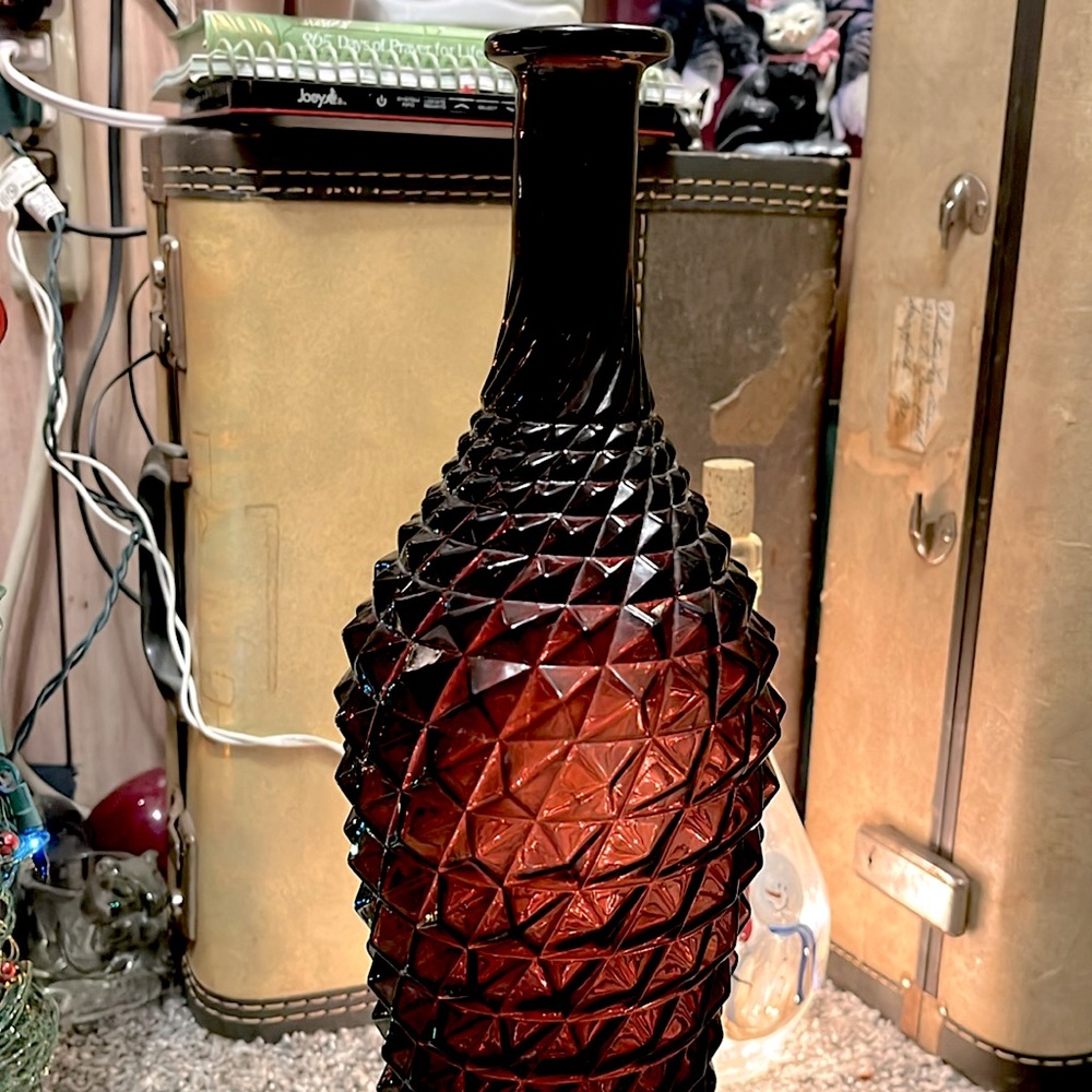 Empoli glass 16” Purple Genie Bottle Decanter…RARE!
